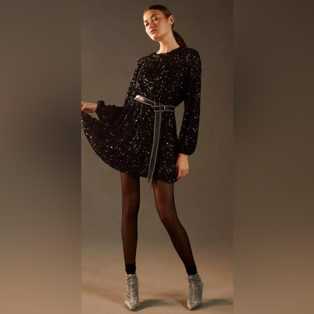 Sunday in Brooklyn Black Sequin Mini Dress NWT – Size S